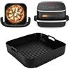 GADITIEK Teglia per Friggitrice ad Aria Moulinex Easy Fry XL Surface, Teglie Silicone Accessori Airfryer per Moulinex AL4018, Stampi in Silicone Nero Riutilizzabile Air Fryer per Tefal Easy Fry XL Surface