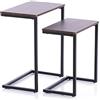 Homede Set di 2 tavolini da caffè, 48 x 30 x 58,5 e 43 x 27 x 48,5 cm, design industriale, in legno di noce
