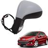 Convitex Specchietto Retrovisore Completo Peugeot 207, Sinistra Lato Driver, Elettrico, Riscaldante, Grigio da verniciare, Con Lampeggiante