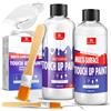DecorRom Peintura Di Ritocco Bianca 200ml, Pittura Bianca Per Pareti Vernice Per Mobili Bianca Lucida E Opaca, Inodore, A Base D'Acqua, Per Riparare Scheggiature E Graffi Su Mobili, Legno, Metallo, Ceramica