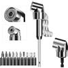 WUBAYI Avvitatore angolare da 105° con magnete esagonale da 1/4 - Adattatore per avvitatore a batteria Makita/Bosch, trapano - corto e lungo per spazi ristretti, garage, artigiani