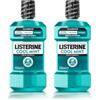 LISTERINE Collutorio Cool Mint Intenso, 2 x 500 ml | Al gusto di Menta Fresca Intensa, A base di Oli Essenziali Antibatterici, Per un alito fresco, Uso quotidiano