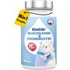 EinBär Glucosamina condroitina 16 in 1 complesso 1500 mg per dose giornaliera - Con MSM, curcuma, vitamina C/D3/K2 + zinco e collagene per articolazioni, cartilagine e tessuto connettivo prodotto in