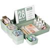 Homhut Set di 28 vassoi organizer per cassetti da scrivania, in plastica, di diverse dimensioni, impilabili, per trucco, camera da letto, utensili da cucina e ufficio