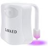 Lavaed, luce notturna con sensore di movimento per WC, luce notturna per la casa, il bagno, il corpo del corpo, il bagno, il sedile della toilette, la luce della sedia, 8 cambiamenti di colore