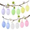 AhfuLife 12 Piezas Uovo di Pasqua Dipinto a Mano, 4×6 cm Decorazioni Uova Pasqua per Albero e Casa, Ornamenti Appeso in Plastica Colorata (Uovo di Pasqua Diy-12pcs)