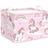 HUUMONSS Grande Cesta Porta Biancheria Adorabile Unicorno Pieghevole Cestini Portaoggetti Giocattoli Vestiti per Bambino Cesta Indumenti Sporchi per Bagno,Stelle,36L