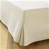 Dahlica Vestiletto Singolo 90x200 Ecru | 4 Volanti da 30 cm per rete 90x200 con piedi | Copertura rete 90x200 | Ecru | Prodotto in Europa | Gonna letto 90x200 | Mantovana Giroletto
