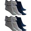GSA 365 ORGANICPLUS [+] - Calzini da Bambino ultraleggeri a taglio basso confezione da 6 Grigio-Bianco-Blue Taglia 25-30