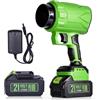 Securex Soffiatore turbo a batteria con 2 batterie da 4000 mAh, motore brushless da 210 km/h, 545 W compatto e leggero (2,2 kg), soffiatore portatile per rimuovere foglie, 2 ugelli e caricabatterie