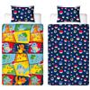Pokémon Set copripiumino singolo per bambini, con licenza ufficiale, motivo Pikachu, Bulbasaur, Charmander, Squirtle, reversibile, 2 lati, con federa coordinata, set per letto singolo per bambini