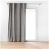 Douceur d'Intérieur Twily Tenda con Occhielli, 135 x 260 cm, Grigio, Cotone e Poliestere Riciclato