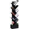 Relaxdays Scaffale Libreria, Mobile Stretto da Terra con 9 Ripiani ad Albero per Libri, CD e Dvd, 146x38x22 cm, Nero
