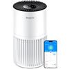 GoveeLife Mini Purificatore d'aria per camera da letto, con filtro HEPA intelligente e controllo tramite app Alexa per peli di animali, odori, polline, fumo, 3 velocità, 2 modalità, timer, aroma casa