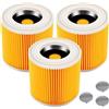 Rebirthcare 3 Pezzi filtri aspirapolvere per kärche premium wd3 wd2 mv2 mv3 wd 3p | wd 3.200, wd 3.500 p, se 4001, se 4002, a2054, a2004, a2254, a2604, filtro aspirapolvere 6.414-552.0/64145520