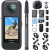 AKASO Action Cam 360° in 5.7K - Moto Pack con Scheda 128GB, Foto 72MP, Doppio Sensore da 1/2 48MP, 360° Horizon Lock, Touchscreen 2.29, AI Tracking, Stabilizzazione SuperSmooth