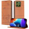 XINYEXIN Custodia per Motorola Edge 70, Cover a Libro in Pelle PU con Blocco RFID, Slot per Carte, Supporto, Protezione Completa Antiurto - Marrone