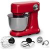 Klarstein Bella Evo Robot da Cucina 1500W - 5L Acciaio Inox, 12 Velocità, Planetaria, Pulse, Gancio Impasto & Frusta, Paraspruzzi - Robot da Cucina Multifunzione, Rosso