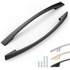 ELEBUILD 12 pezzi, 160 mm, nero opaco, maniglie per armadi, maniglie eleganti da cucina, maniglie per mobili