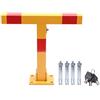 KATSU Tools KATSU Barriera Parcheggio Auto Dissuasore Posta Forma di T Pieghevole Palo di Barriera di Blocco del Parcheggio per Auto, Giallo e Rosso