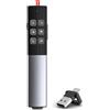 Coogamefly Presentatore per mouse USB C, presentatore con USB 2 in 1 e Type-C, Wireless PowerPoint telecomando 2.4G Presentation Clicker con collegamento ipertestuale, controllo volume/schermo intero/nero per