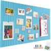 IVEOPPE Bacheca decorativa in feltro, autoadesiva, 60 x 40 cm, in feltro, spessore 0,9 cm, pieghevole, per ufficio, cucina, blu cielo
