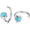 CHIC & ARTSY Orecchini a cerchio piccoli Huggie in argento sterling 925 Orecchini a cerchio in turchese sintetico Comfort Sleep per donna
