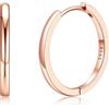Silvora Orecchini Donna Cerchio Argento 925, 18mm Orecchini Oro Rosa