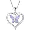 FJ Collana Farfalla Cuore Donna in Argento Sterling 925 Collane con Ciondolo Alessandrite Giugno Pietra Portafortuna Gioielli Regalo per Amiche Moglie Mamma Donna