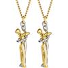 FLHEART Collana per San Valentino, con ciondolo a forma di abbraccio, per lui e per Natale, Capodanno, San Valentino, coppia, per donne, uomini, fidanzate, fidanzate, catenine, Metallo,