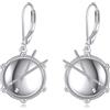 YFN Orecchini a forma di fiore in argento Sterling con tormalina nera a goccia, normale, Argento sterling, Non pietra preziosa