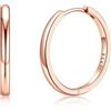 Silvora Orecchini Cerchio Donna Argento 925, 20mm Orecchino Donna Oro Rosa a Cerchio per Anniversario Natale Compleanno