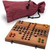 LOGOPLAY Ludo taglia L per 2-4 giocatori con borsa in stoffa - campo di gioco 26 x 25 cm - gioco di dadi in legno