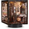 BATTREVO DIY book nook kit-Strumenti classici-mit LED Licht，diy set erwachsene，nook book，3D Holzbausatz für Bücherregal Deko