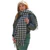 TRIXES Sciarpa a quadri con motivo pied de poule - Scialle lungo da donna per la stagione fredda - 180 cm x 130 cm