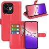 Fertuo Cover per OPPO A5 Pro 5G / 4G, Custodia Portafoglio Cover a Libro in Pelle Flip Case Sottile con Silicone Bumper, Fibbia Magnetica, Porta Carte e Kickstand, Rosso
