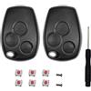 SLshiBo 2 Pieces Guscio Chiave 3 Tasti Cover Chiave Telecomando Senza Lama Compatibile con Kangoo Modus Clio Master Trafic Twingo Switch e Dacia (9.5mm)