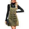 CUPSHE Abito con bretelle per donna Taglio squadrato Chiusura con cerniera Pelle scamosciata Abito con bretelle Abito da allenamento Abiti da tempo libero Similpelle Mini abito, verde, XL