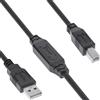 InLine® Cavo attivo USB 2.0 con amplificazione del segnale, da USB-A a USB-B, prolunga cavo stampante, 7,5 m, 34516A
