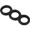 Erecto Liquid Silicone Triple Cock Ring Black