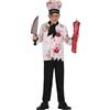 FIESTAS GUIRCA | Costume Chef Cannibale Bambino (10-12 anni) - Cappello e Pantaloni - Costumi da Cuoco per Halloween, Carnevale e Feste in Maschera - Ideale per Bambini - Bianco e Nero
