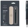 Parker Penna stilografica Parker Frontier nero opaco MB CT bordo cromato nuova + con...