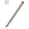 Parker Penna stilografica Parker Vector Steel (pennino oro) GT bordo fine nuova scat...