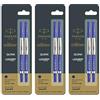 Parker Quink Roller Ball Refill Inchiostro Blu Penna a Sfera Roller Pennino...