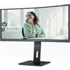 AOC Monitor 34" 4K UltraWide Quad HD LED Nero con Altoparlanti Integrati