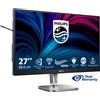 Philips Monitor 27" Quad HD 2560x1440 Grigio con Retroilluminazione W-LED