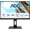 AOC Monitor U27P2CA 27" 4K Ultra HD LED Nero con risoluzione 3840x2160
