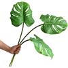 Ahvoler Foglie artificiali di monstera tropicale di palma foglie grandi con stelo lungo per vaso, decorazioni per la casa e matrimoni, 76,2 cm, 3 pezzi