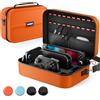 ZOZOVR Switch 2 Custodia per Nintendo Switch 2 (2025), custodia rigida portatile con protezione totale per viaggi, 20 slot per giochi, grande borsa antipolvere per Switch 2 accessori, arancione