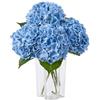 DuHouse 3 ortensie artificiali grandi, 50 cm, in lattice, realistiche al tatto, ortensie per casa, bouquet di nozze, centrotavola, feste e decorazione del soggiorno (blu)